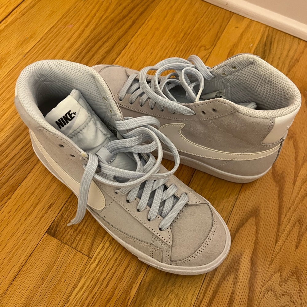 Grey/blue Nike blazers